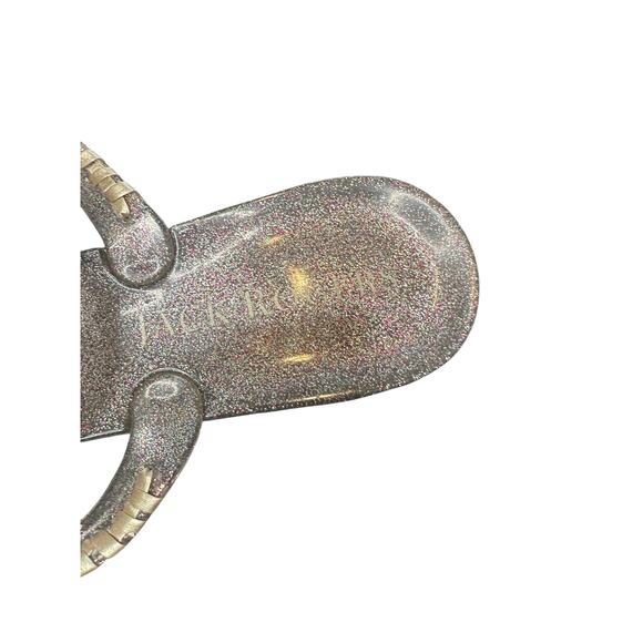 Jack Rogers Silver Glitter Georgica Jelly Whipstick Thong Sandal Size 9 - Picture 6 of 7